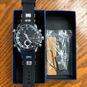 Foxbox Black and Silver Watch